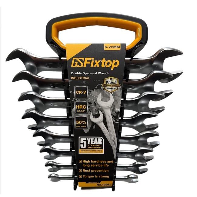 Chei fixe duble, GS Fixtop 12961, 6 - 22 mm, set 8 bucati, Industrial CR-V