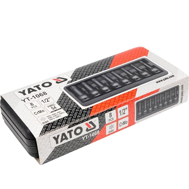 Set chei de impact, Yato YT-1068, Ribe RM5-RM13, 1/2, Cr-Mo