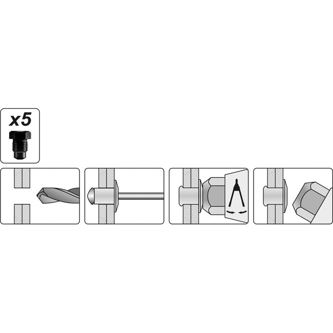 Cleste pentru popnituri 3.2 - 6.4 mm 330 mm Yato YT-3609