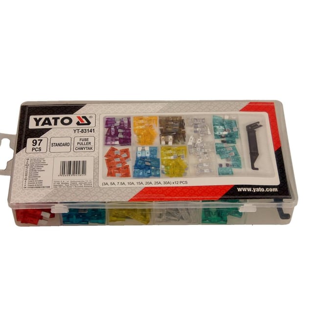 Set 97 Sigurante Fuzibile Auto Yato YT-83141, Cutie Transport