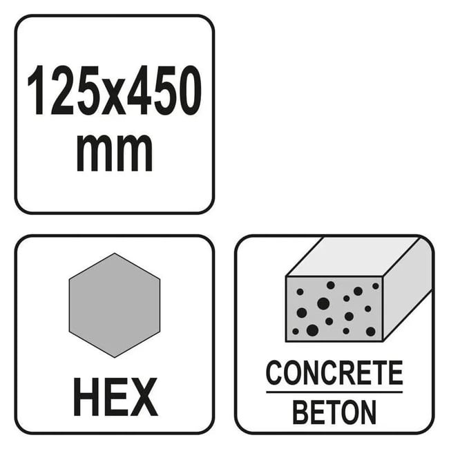 Dalta Lata pentru Beton, 125mm Hex Yato YT-47372