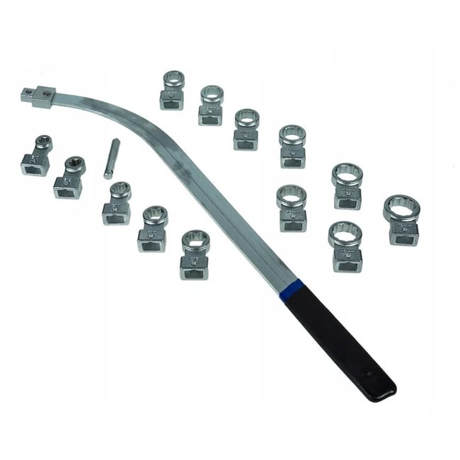 Trusa chei pentru montat tensionat curele distributie, role intinzatoare, chei inelare brat lung, 15 piese