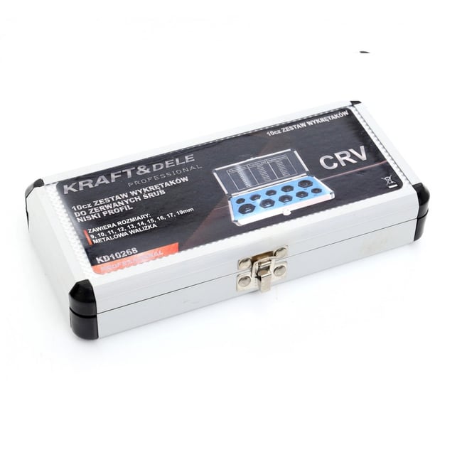 Set extractoare suruburi si piulite, Kraft&Dele KD10268, 10 piese