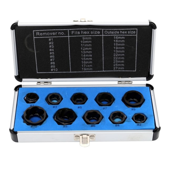 Set extractoare suruburi si piulite, Kraft&Dele KD10268, 10 piese