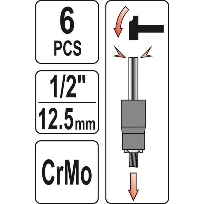 Set extractor suruburi si piulite rupte Yato YT-06032