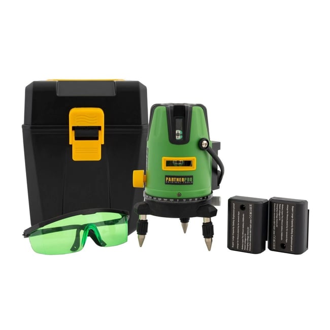 Nivela laser 5 linii, 40m, ±2mm/5m, si 2 acumulatori, PARTNER PRO PLE-5D 14624