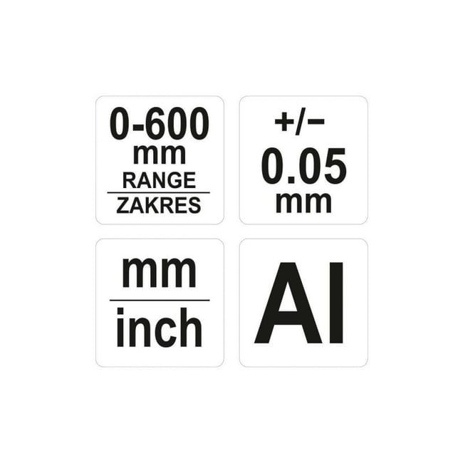 Subler din aluminiu Yato YT-70740, 600 mm, precizie 0.05 mm
