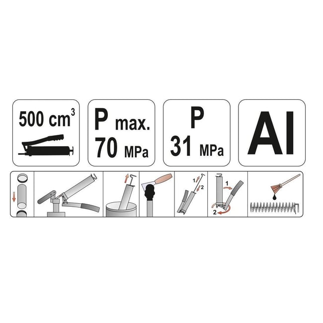 Decalimetru / pistol manual de gresat-vaselina Yato YT-0700, 500ml, furtun rigid
