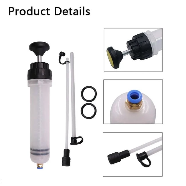 Pompa extractor fluid auto, seringa pentru schimb de ulei cu furtun, aspirator manual de combustibil si umplere, 500ml, transparent, pentru ulei si lichide mecanice