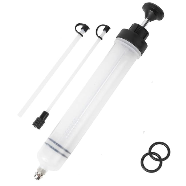 Pompa extractor fluid auto, seringa pentru schimb de ulei cu furtun, aspirator manual de combustibil si umplere, 500ml, transparent, pentru ulei si lichide mecanice