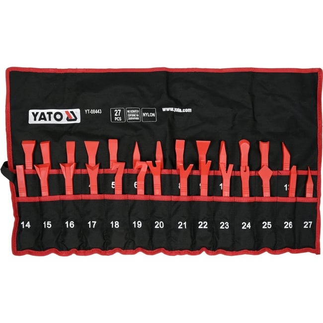 Kit pentru demontare ornamente si tapiterie auto, Yato YT-YT-08443, 27 piese