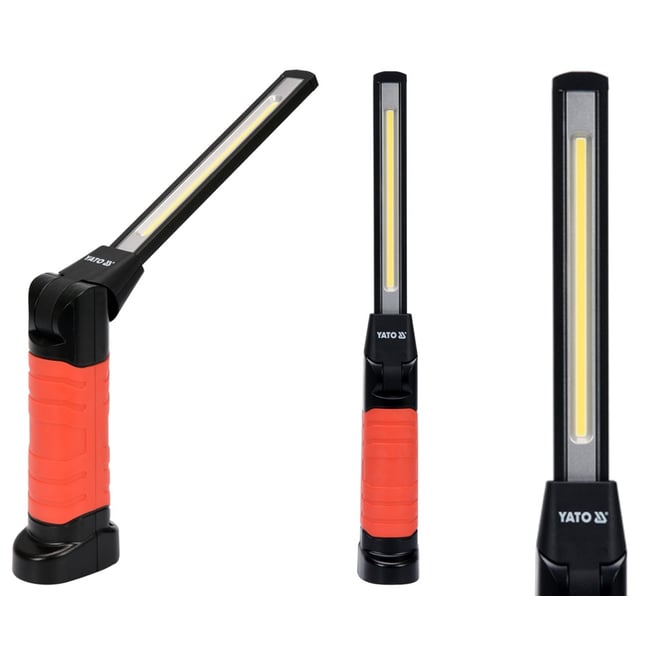 Lampa magnetica cu acumulator 5W + 3W, COB led, reincarcabila, USB, 600/260lm. Yato YT-08518