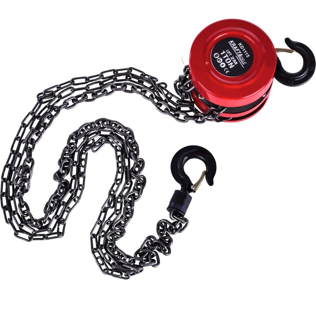 Macara, palan manual cu lant 1000 kg, 1 tona, 2m lungime lant, Kraft&Dele KD1115