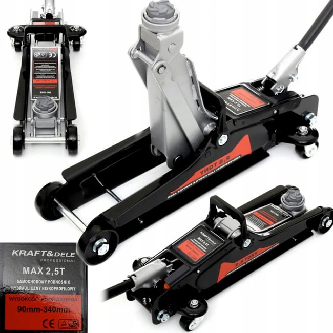 Cric hidraulic tip crocodil, Kraft&Dele KD1362, capacitate ridicare 2.5 Tone, 90-340mm