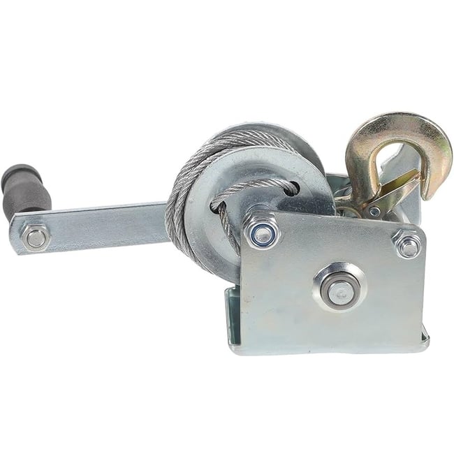 Troliu manual 500 LBS (227 Kg) cablu din otel 3 mm x 7m, frana activa cu clichet