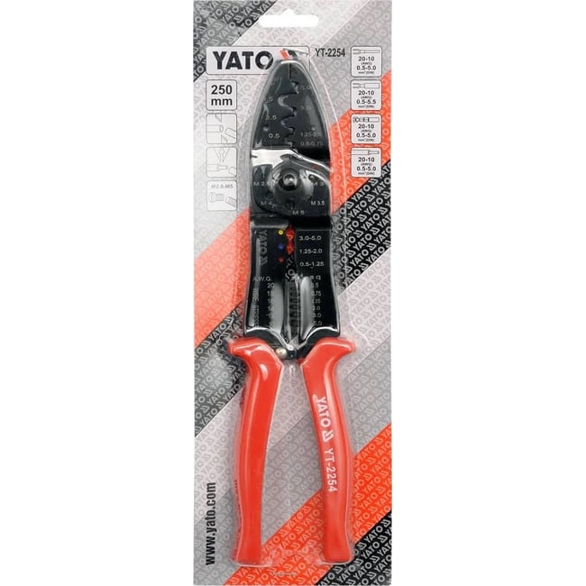 Cleste sertizat conectori 250 mm lama 4mm Yato YT-2254