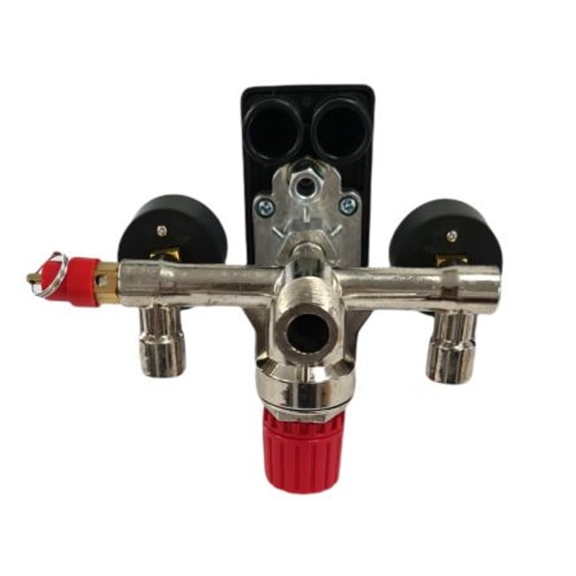 Kit presostat pentru compresor aer cu doua manometre 12 Bar - 2 Cai - SP032