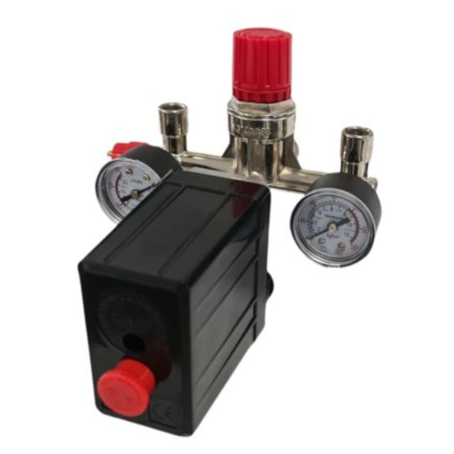 Kit presostat pentru compresor aer cu doua manometre 12 Bar - 2 Cai - SP032