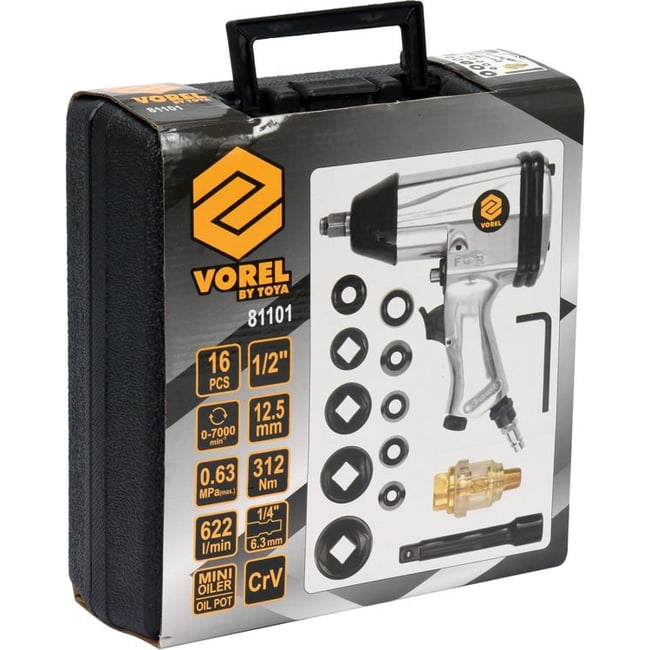 Pistol pneumatic cu accesorii 1/2” 340Nm Vorel 81101