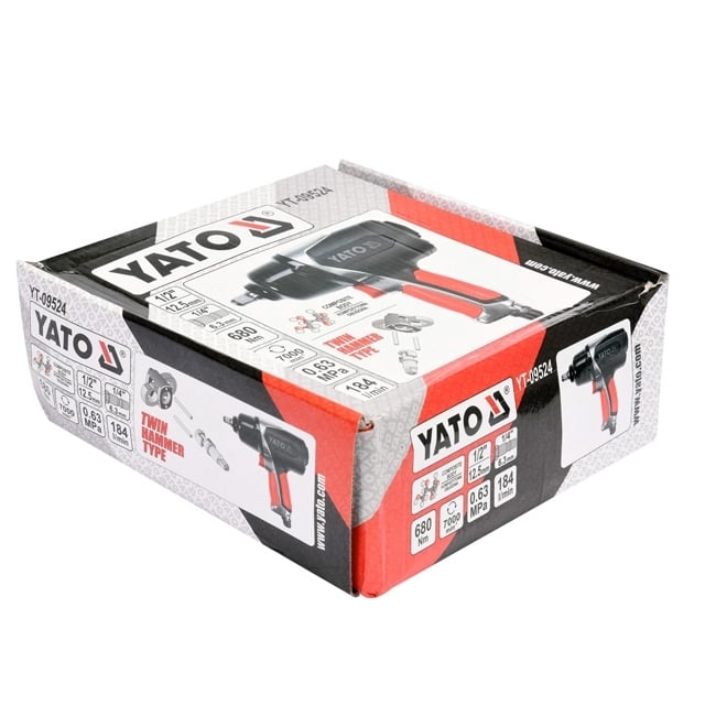 Pistol pneumatic, Yato YT-09524, 680 Nm, 6.3 bar, 184 l/min, patrat 1/2 inch