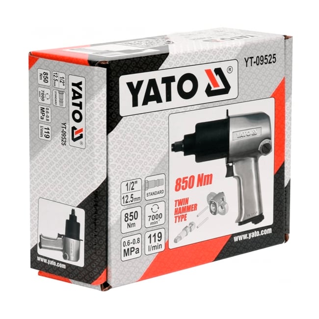 Pistol pneumatic, Yato YT-09525, 850 Nm, 6-8 bar, 119 l/min, patrat 1/2 inch