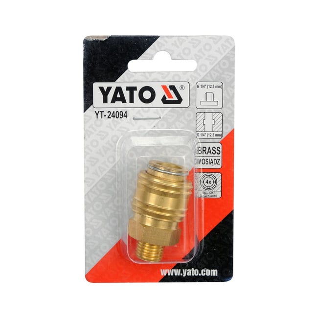Mufa Rapida din Alama pentru Pistol Pneumatic, Filet Exterior 1/4, Yato YT-24094