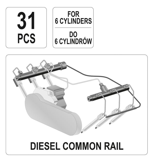 Set Diagnostic Preaplin pentru Injectoare, 31buc, YATO YT-7306