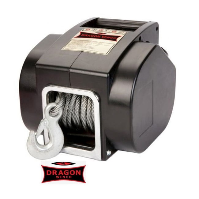 Troliu electric 12V, 5000 LBS (2267 Kg) cablu din otel, lungime 9m, Dragon Winch