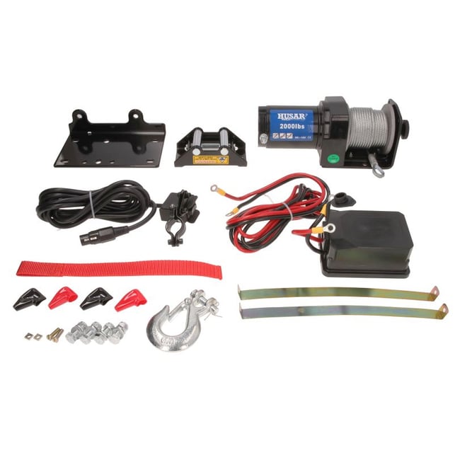 Troliu electric 12V, 2000 LBS (907 Kg) cablu din otel, lungime 15m, Husar Winch