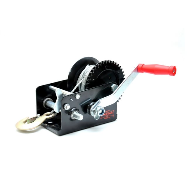 Troliu manual 3500 LBS (1588 Kg) cablu din otel, lungime 10m, frana activa cu clichet, Dragon Winch DWK35VLINA
