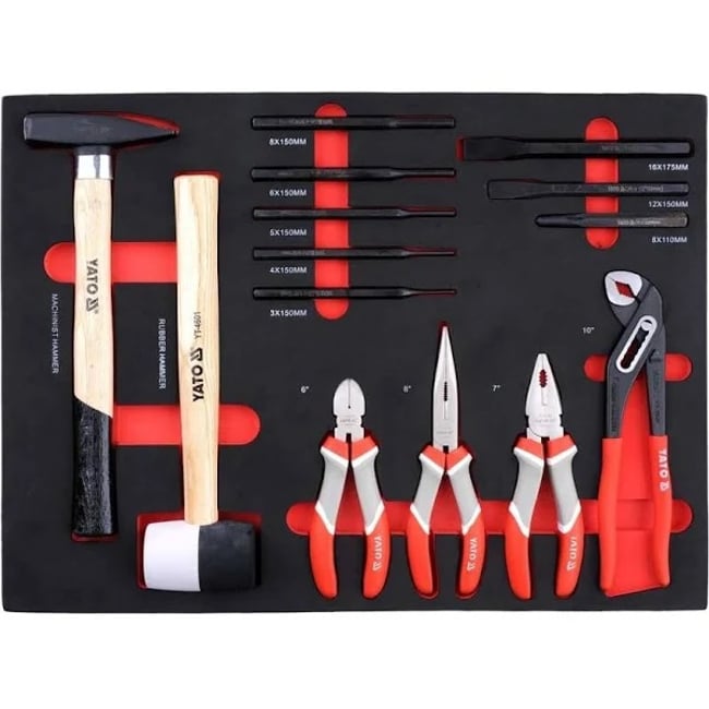 Dulap pentru scule, Yato YT-55290, 980x770x462 mm, 7 compartimente, 211 scule incluse, banc de lucru