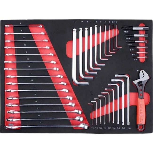 Dulap pentru scule, Yato YT-55290, 980x770x462 mm, 7 compartimente, 211 scule incluse, banc de lucru