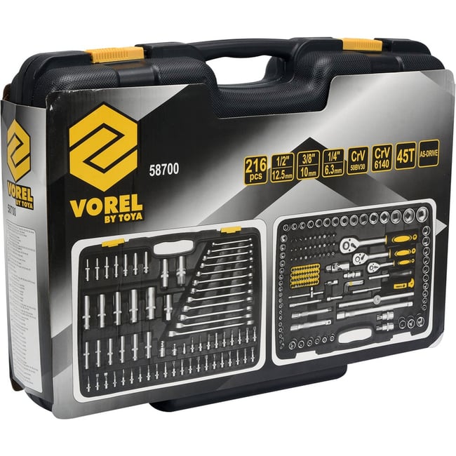 Trusa de scule profesionala Vorel 58700, 216 piese, XXL
