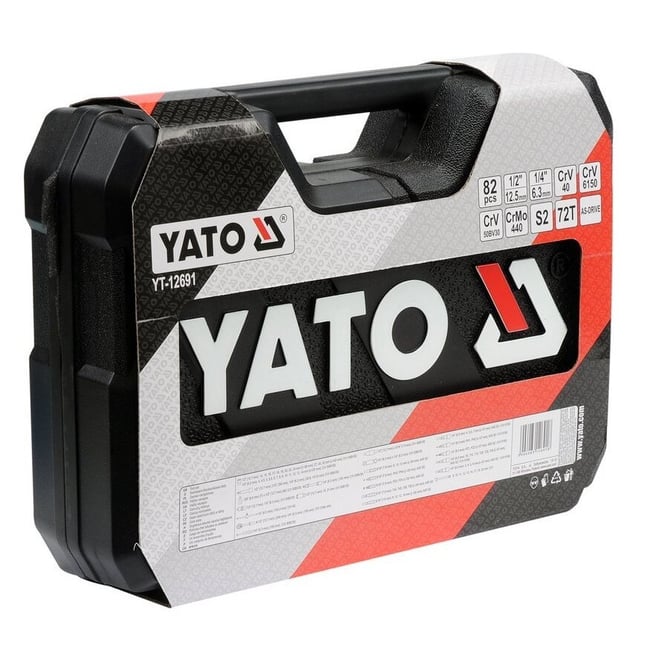 Trusa scule de mana chei tubulare si fixe, Yato YT-12691, 82 bucati