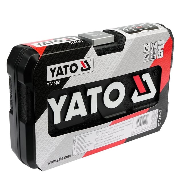 Trusa chei tubulare Yato YT-14451, 23 piese, 1/4", Cr-V