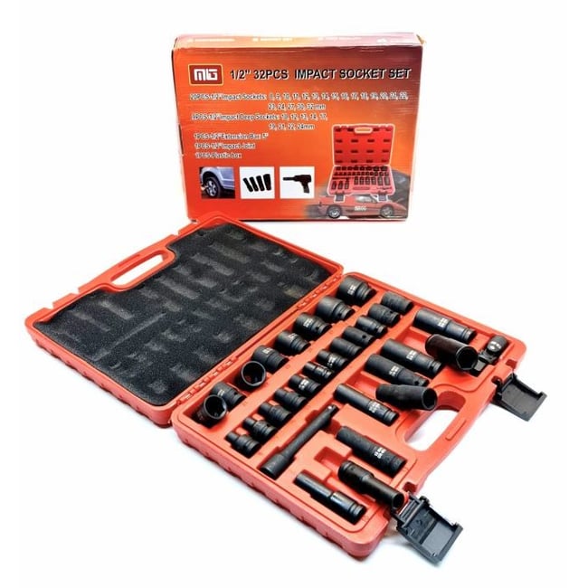 Trusa chei tubulare de impact lungi si scurte 1/2" 32 piese, MIG-2044