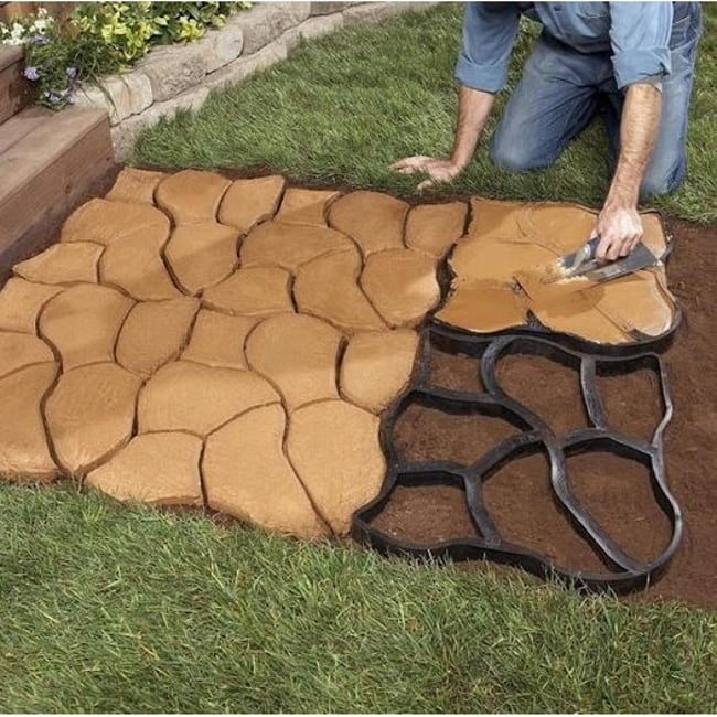 Matrita cu Contur pentru Turnat Pavaj din Beton, Sablon Forma Imitatie Naturala, Dimensiuni 430 x 425mm, Vorel 35060