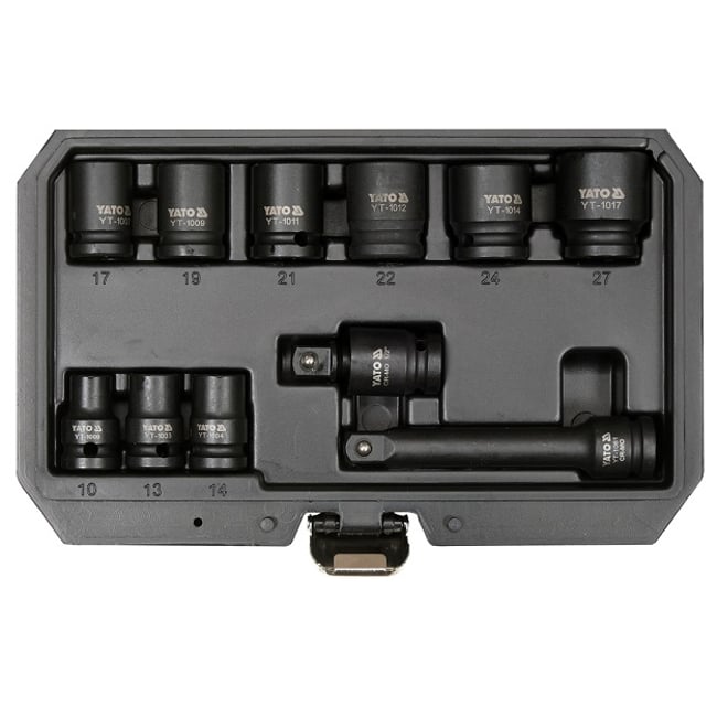 Set chei tubulare de impact 1/2'', 11 piese, Yato YT-10255