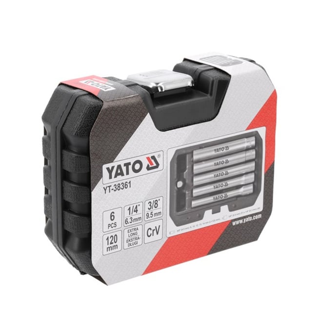 Set 6 chei tubulare extra adanci, 120mm, Yato YT-38361