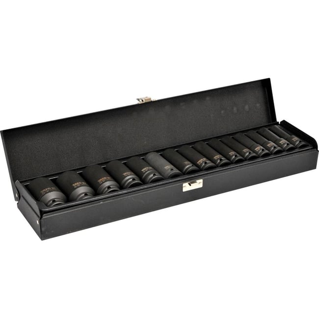 Set chei tubulare adanci, de impact Yato YT-1055, 1-2'',15 Buc, Cr-Mo, 10-32mm