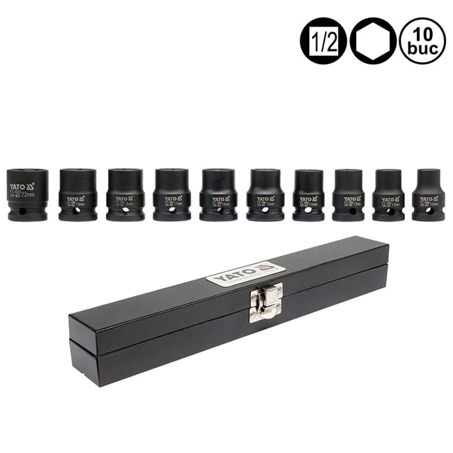 Set Chei Tubulare de Impact YATO 10-22MM, YT-1025