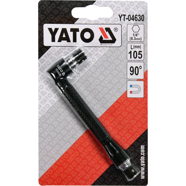 Prelungitor magnetic, Yato YT-04630, 90⁰, 1/4", lungime 105mm, CR-V