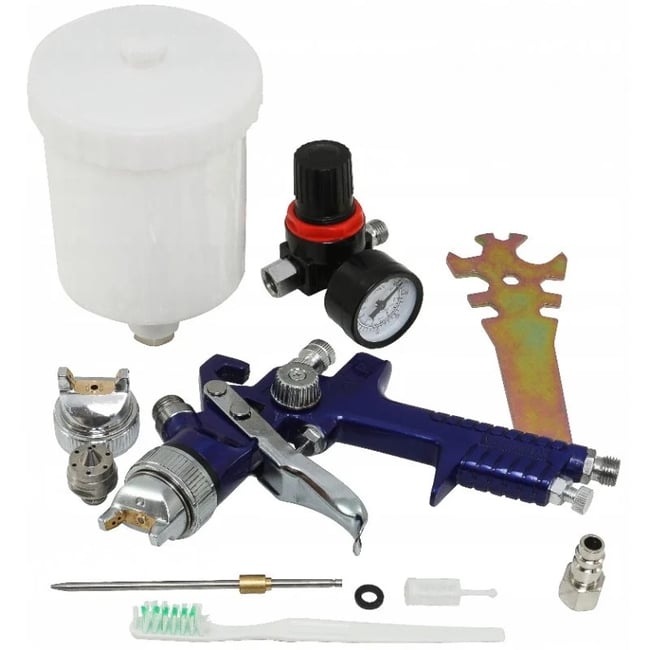 Pistol de vopsit cu aer comprimat, duze 1,4 si 1,7, rezervor 600 ml, HVLP, 3.5 Bar