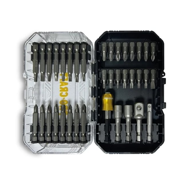 Set Biti Procraft BS-37, adaptoare priza ,chei, 37 piese