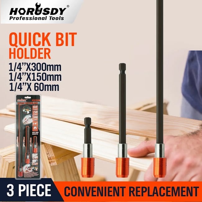 Set 3 Prelungitoare de Surubelnita Hexagonal Magnetic 1/4, 60mm, 150mm, 300mm, SDY-94176