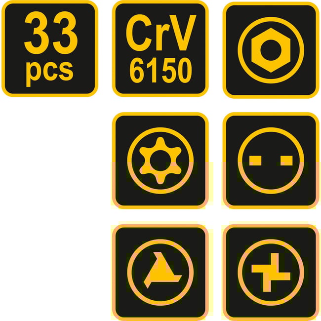 Set capete de insurubare mixt 33 bucati cu prelungitor insurubare, Vorel 66330