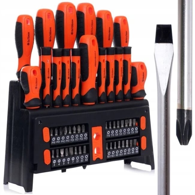 Set surubelnite cu profil PH, plat si torx, Kraft&Dele KD10950, 50 bucati