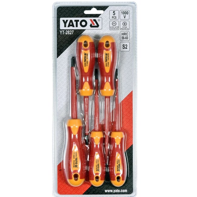 Set 5 surubelnite izolate pentru electricieni, Yato YT-2827, VDE, 1000 V
