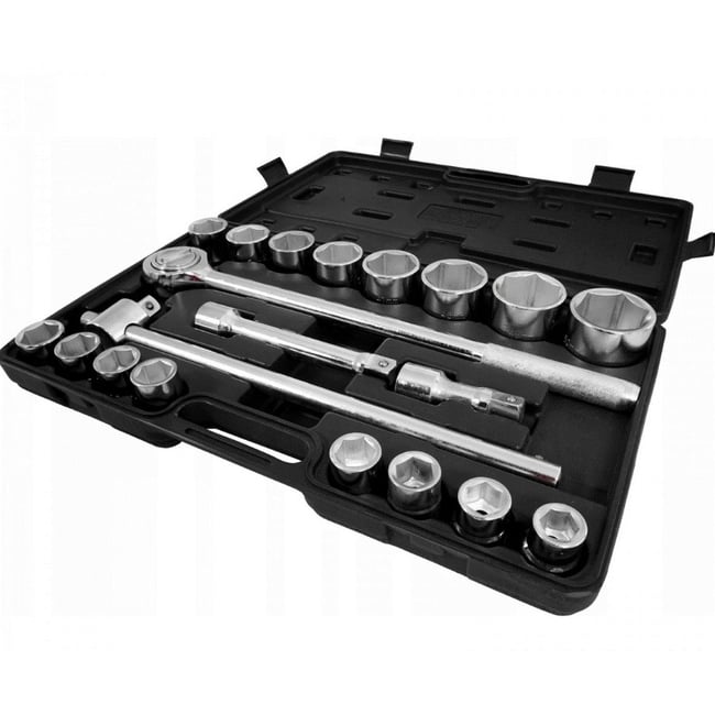 Trusa chei tubulare hexagonale forta, 21 piese 19-50 mm, 3/4, Cr-V