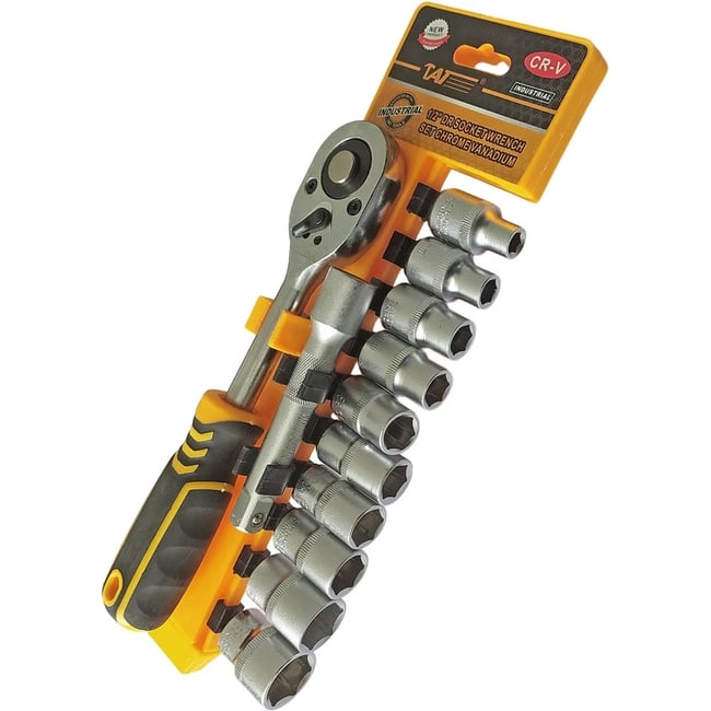 Set chei tubulare cu antrenor, prindere 1/2 “, 8-24mm, Cr-V, 12 piese, TAT Tools Industrial 27773